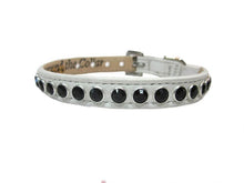 Load image into Gallery viewer, Shanti Leather Cat Collar with Single Row Crystals Close Together