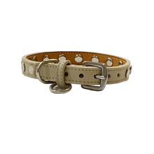 Cargar imagen en el visor de la galería, ELVIS Single Row Nickel Studs Leather Dog Collar Product vendor