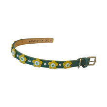 Load image into Gallery viewer, Riley Flower Leather Dog Collar with Austrian Crystals on Flower &amp; Collar Product vendor