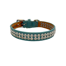 Load image into Gallery viewer, Ava Double Row Close Crystal Leather Dog Collar Product vendor
