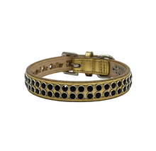 Load image into Gallery viewer, Ava Double Row Crystals Close Together-Gold with all Jet crystals