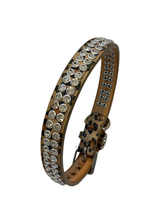 Load image into Gallery viewer, Ava Leopard Printed Leather w-Double Row Crystals Close Together Product vendor