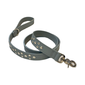 Bells Leather Leash with Nickel Stud Cluster Product vendor