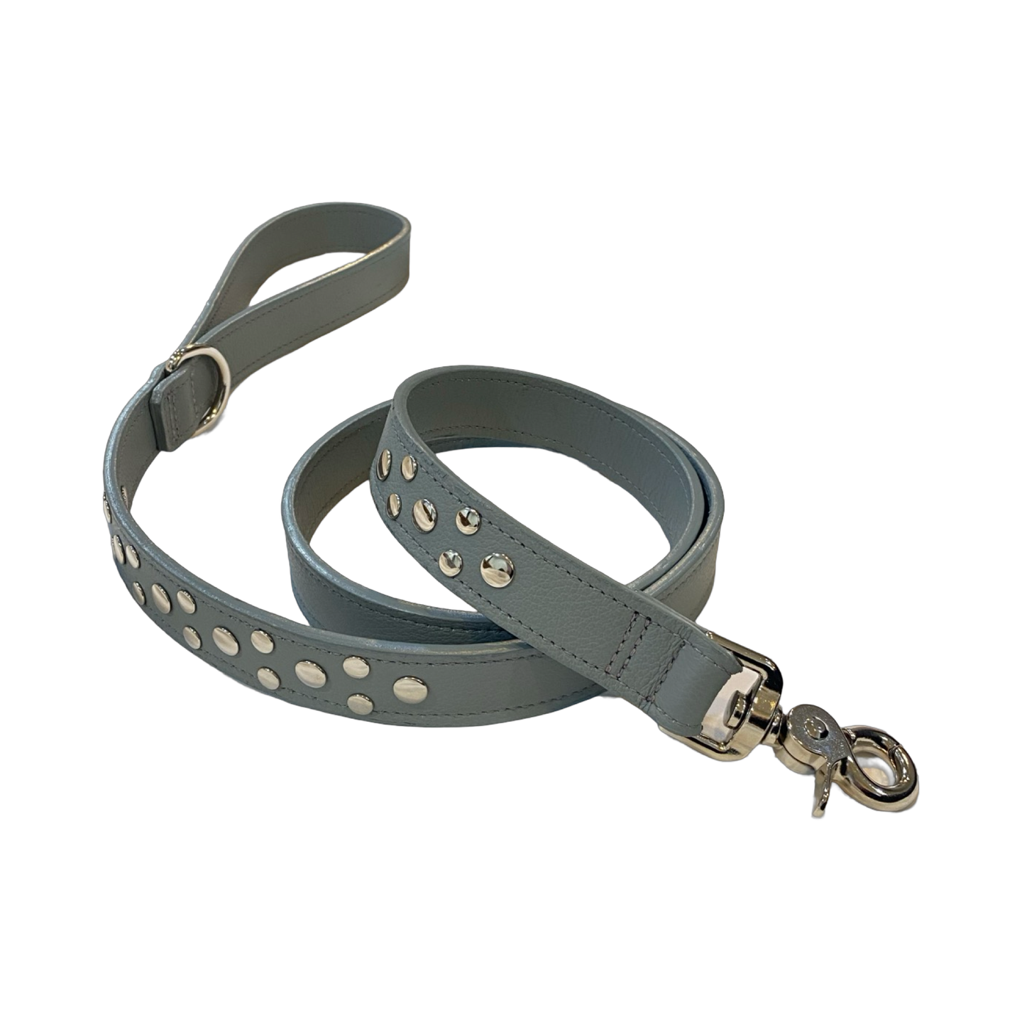 Bells Leather Leash with Nickel Stud Cluster Product vendor