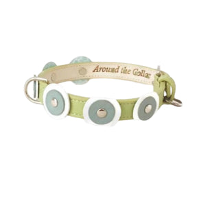 Brady Double Disc Leather Dog Collar with Nickel Stud Center Product vendor