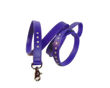 Load image into Gallery viewer, Bire purple leather dog leash with crystals