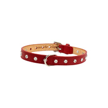 Load image into Gallery viewer, Brie Leather Collar with Single Row Clear Crystals