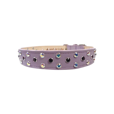 Callie Cluster of Crystals Leather Dog Collar