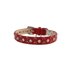 Callie Cluster of Crystals Leather Dog Collar