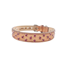Load image into Gallery viewer, Rose Gold Callie Leather Dog Collar All Rose Austrian Crystal bling cluster