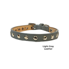 Cargar imagen en el visor de la galería, ELVIS Single Row Nickel Studs Leather Dog Collar Product vendor