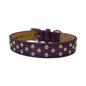 Callie Cluster of Crystals Leather Dog Collar