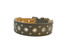 Load image into Gallery viewer, Gray Leather Jaxon Biker Dog Collar