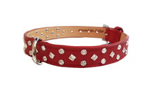 Load image into Gallery viewer, Lexus Leather Crystal Cluster Dog Collar