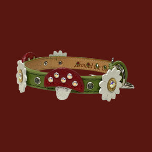 Luna Dog Collar with Mushrooms & Flowers Product vendor