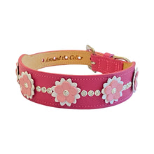 Cargar imagen en el visor de la galería, Rumi Flower Dog Collar Magenta White Pink Tulip