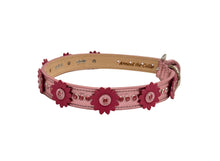 Load image into Gallery viewer, Remi Flower Dog Collar in pink metallic &amp; magenta Rose
