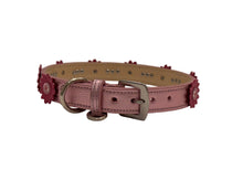 Load image into Gallery viewer, Pink  Metallic Magenta Remi Dog Collar Rose Crystals
