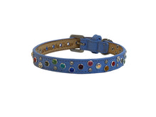 Load image into Gallery viewer, Stacy Rainbow Multi Cluster Jeweled Leather Dog Collar Product vendor