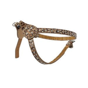 Stella Leopard Leather Crystal Cluster Step-In Dog Harness Product vendor