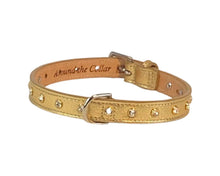 Cargar imagen en el visor de la galería, Brie Hanukkah Leather Dog Collar with Single Row Crystals Product vendor