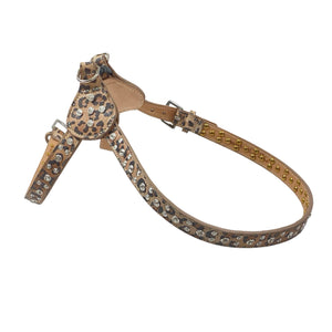 Stella Leopard Leather Crystal Cluster Step-In Dog Harness Product vendor