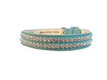 Load image into Gallery viewer, Ava Double Row Close Crystal Leather Dog Collar - Around The Collar NY