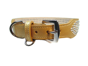 Macky 4 Row Swarovski Crystal Leather Dog Collar - Around The Collar NY