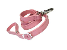 Load image into Gallery viewer, Penelope Single Leather Flower with Swarovski Crystal on Flower - Around The Collar NY