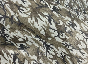 Gray Camouflage printed leather