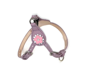 Penelope Flower Leather  Dog Step-In Harness with Austrian Crystal on Flower Product vendor