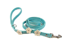 Load image into Gallery viewer, Ellie Leather Dog Leash with 3 Flowers-Crystals on Flower Only