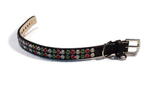 Load image into Gallery viewer, Ava Double Row Austrian Crystal Christmas Leather Dog Collar