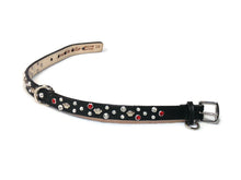 Load image into Gallery viewer, Bella Leather Dog Collar with Jewels and Crowns Cluster