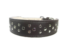 Cargar imagen en el visor de la galería, Bells Nickel Stud Cluster Wider Width Dog Collar - Around The Collar NY