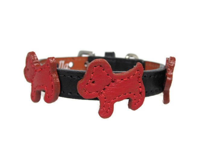Malka Leather Collar with Leather Dogs WIP - Around The Collar NY