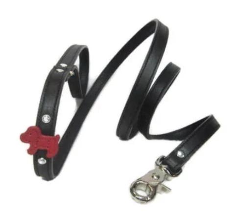 Malka Leather Crystal Dog Leash - Around The Collar NY