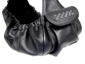 Leah Leather Sling Carrier with Handset Swarovski Crystal Cluster on Pocket Flap - Around The Collar NY