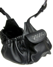 Load image into Gallery viewer, Leah Leather Sling Carrier with Handset Swarovski Crystal Cluster on Pocket Flap - Around The Collar NY