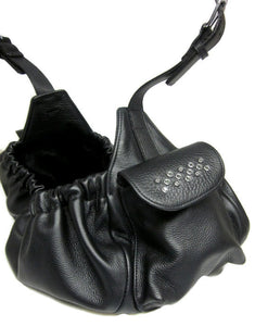 Leah Leather Sling Carrier with Handset Swarovski Crystal Cluster on Pocket Flap - Around The Collar NY