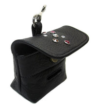 Load image into Gallery viewer, Stacy Leather Poop Bag Holder with Cluster of Handset Swarovski Crystals - Around The Collar NY