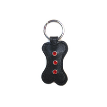 Load image into Gallery viewer, Genuine Leather Bone Fey FOB with Austrian Crystals by Around the Collar