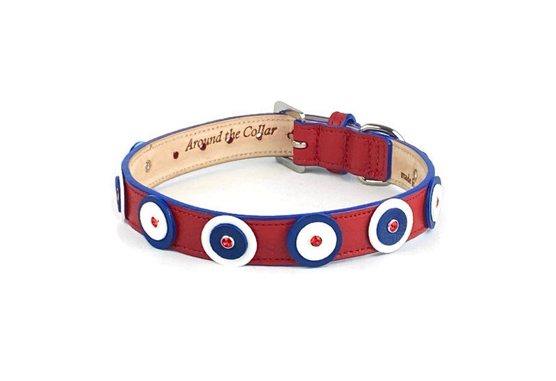 Brady Americana Double Disc Dog Collar with Crystals on Disc