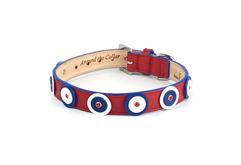 Brady Americana Double Disc Dog Collar with Crystal on Disc