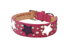 Load image into Gallery viewer, Breck Wider Leather Dog Collar with Star and Nickel Stud Cluster - Around The Collar NY