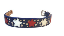 Load image into Gallery viewer, Breck Wider Leather Dog Collar with Star and Nickel Stud Cluster - Around The Collar NY