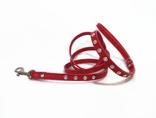Load image into Gallery viewer, Brie Leather Leash with Single Row Swarovski Crystals - Around The Collar NY