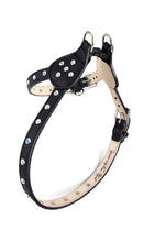 Load image into Gallery viewer, Brie Leather Step-In Dog Harness with Clear Crystals on Straps and Tabs