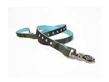 Load image into Gallery viewer, Brie Camouflage and Leather Leash with Single Row Austrian Crystals