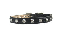 Load image into Gallery viewer, Brie Leather Cat Collar with Single Row Crystals